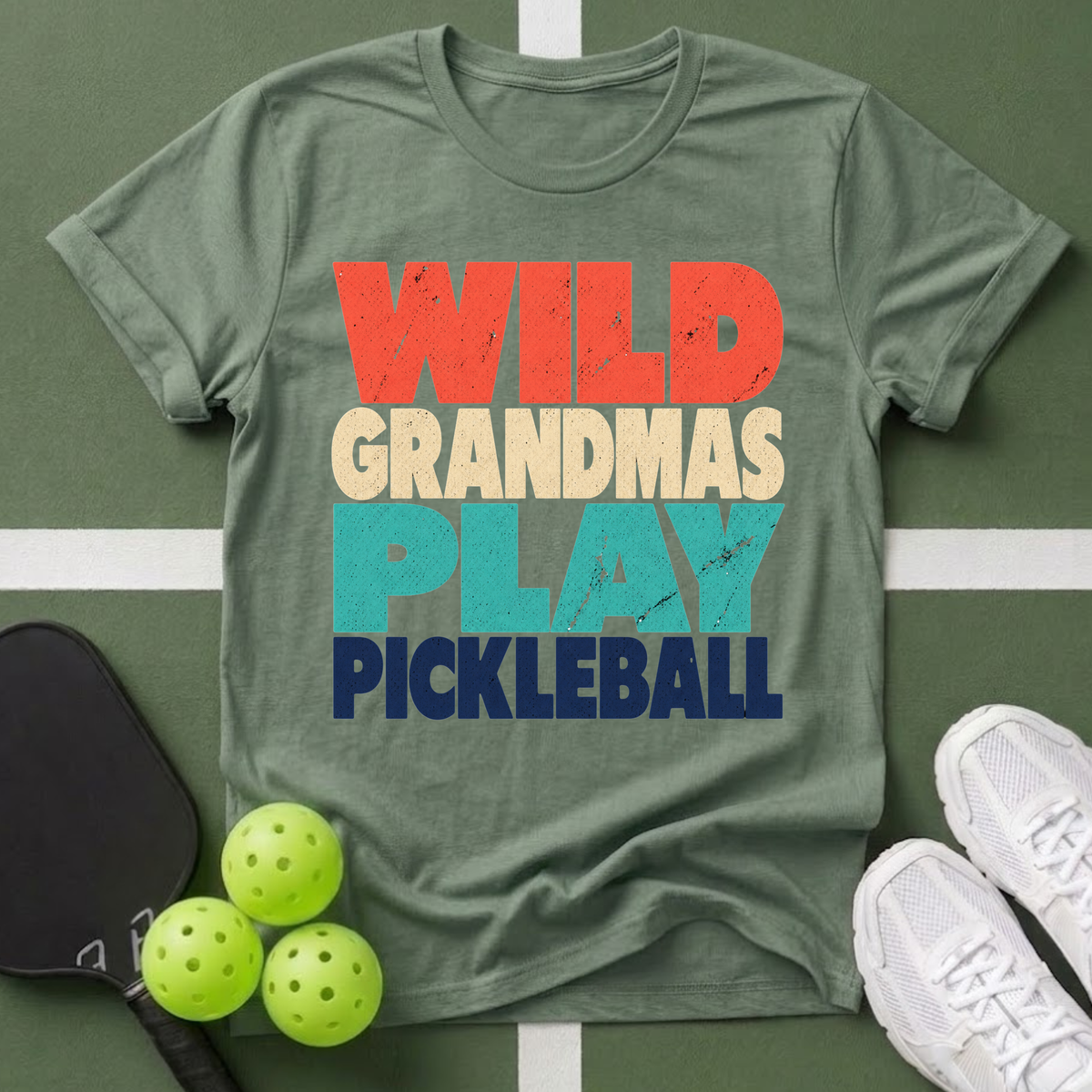 Wild Grandmas Play Pickleball T-Shirt