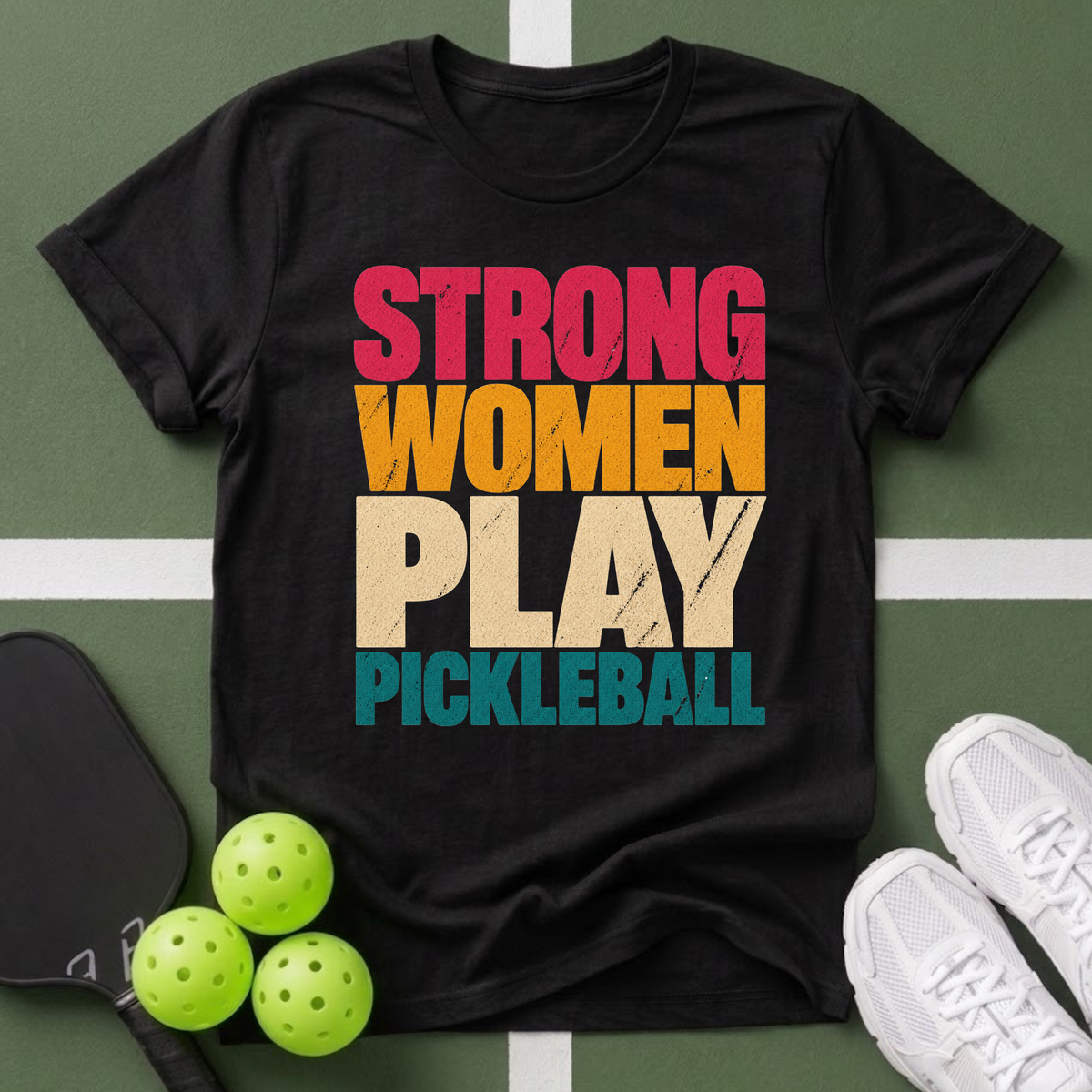 Strong Women Play Pickleball T-Shirt