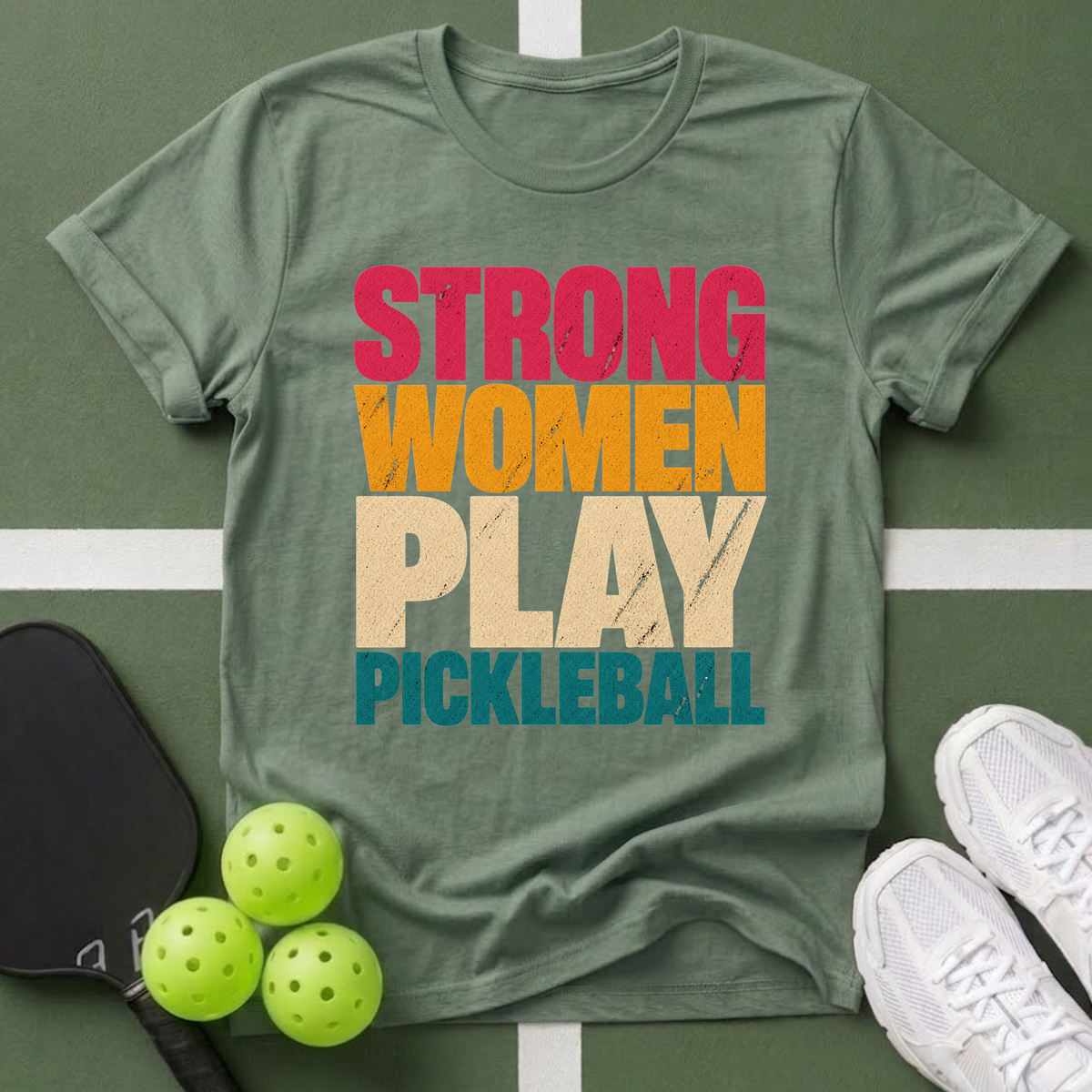 Strong Women Play Pickleball T-Shirt