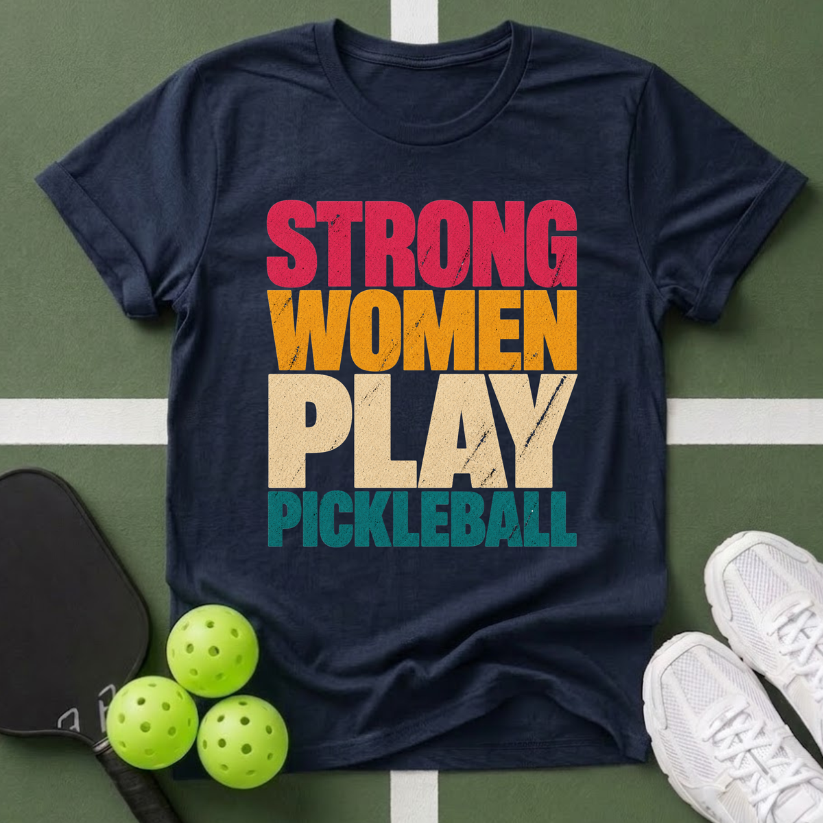 Strong Women Play Pickleball T-Shirt