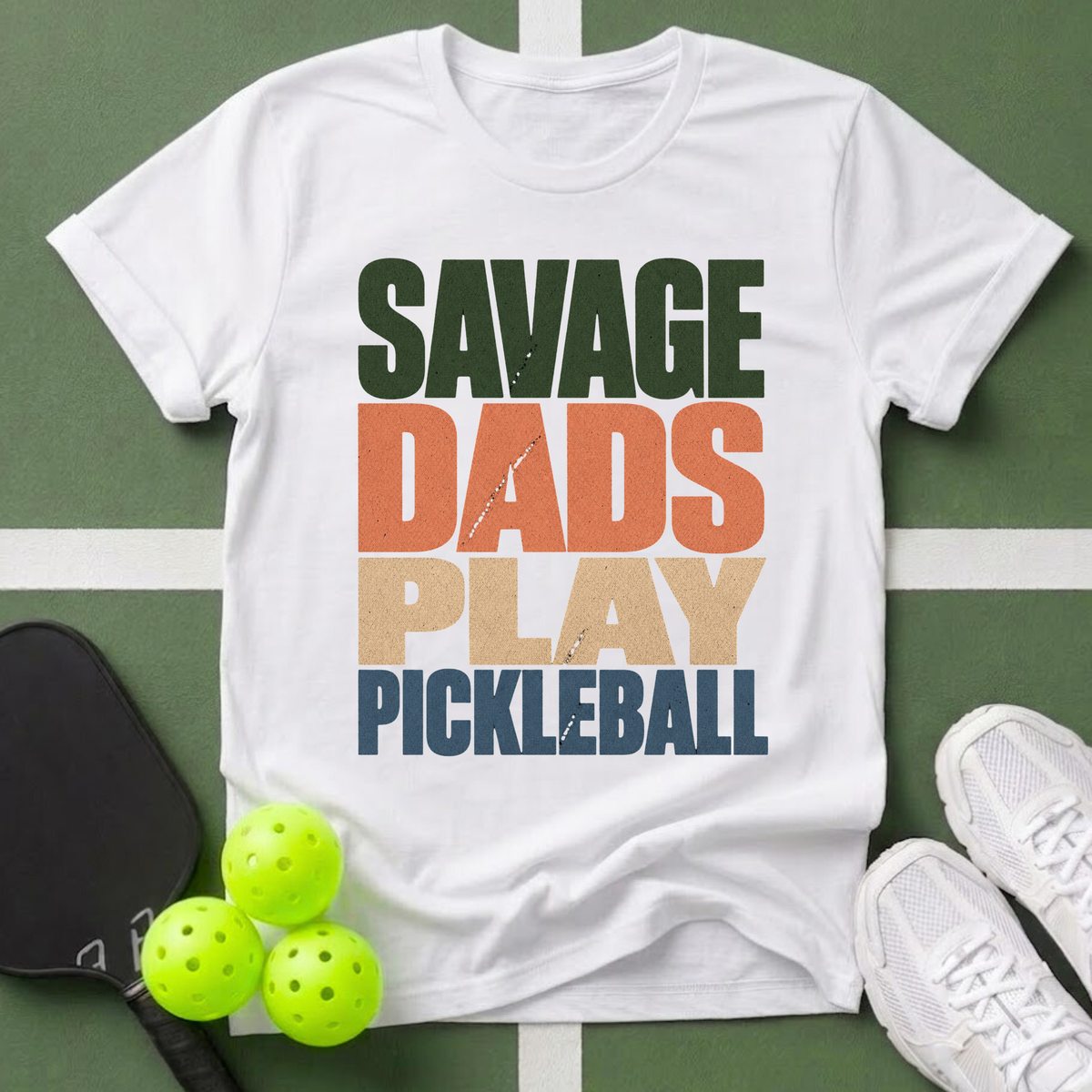 Savage Dads Play Pickleball T-Shirt