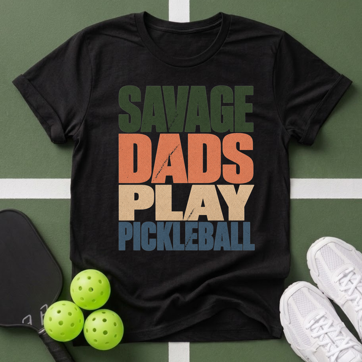 Savage Dads Play Pickleball T-Shirt