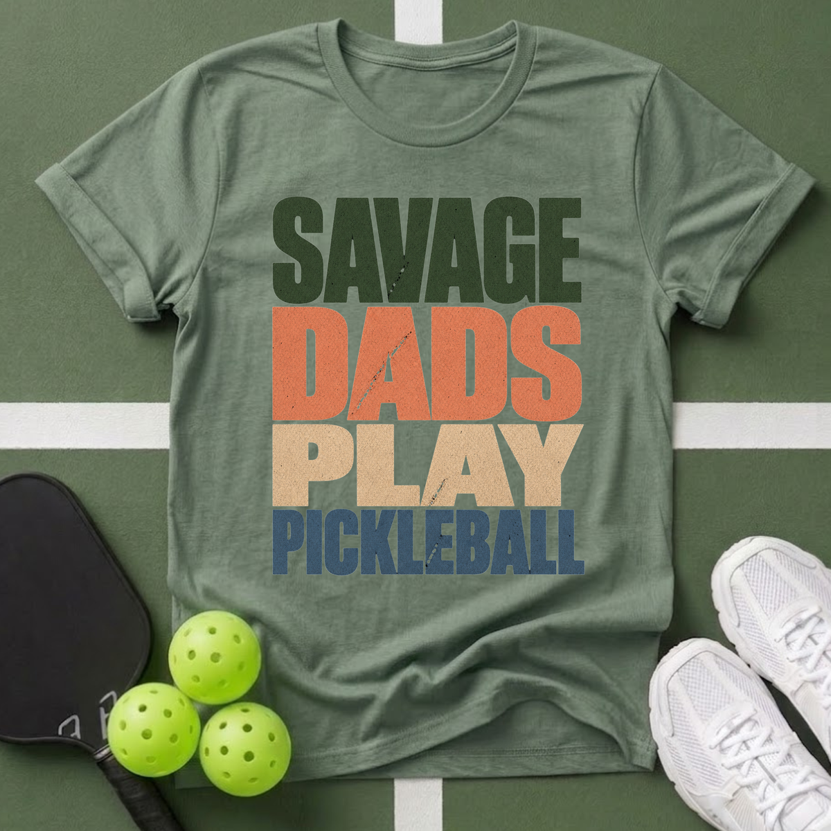Savage Dads Play Pickleball T-Shirt