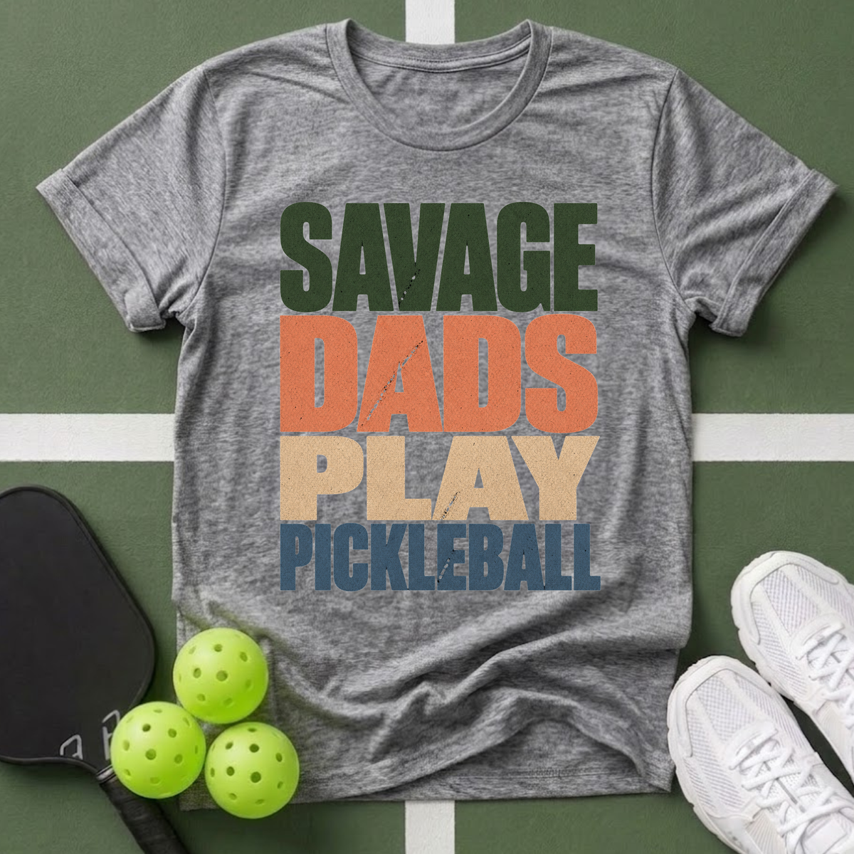 Savage Dads Play Pickleball T-Shirt