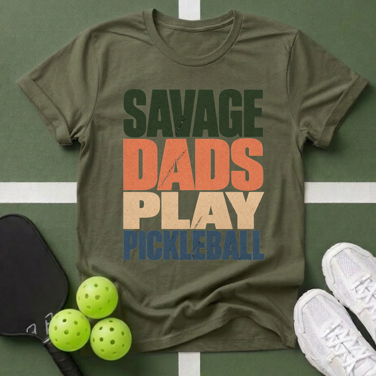 Savage Dads Play Pickleball T-Shirt
