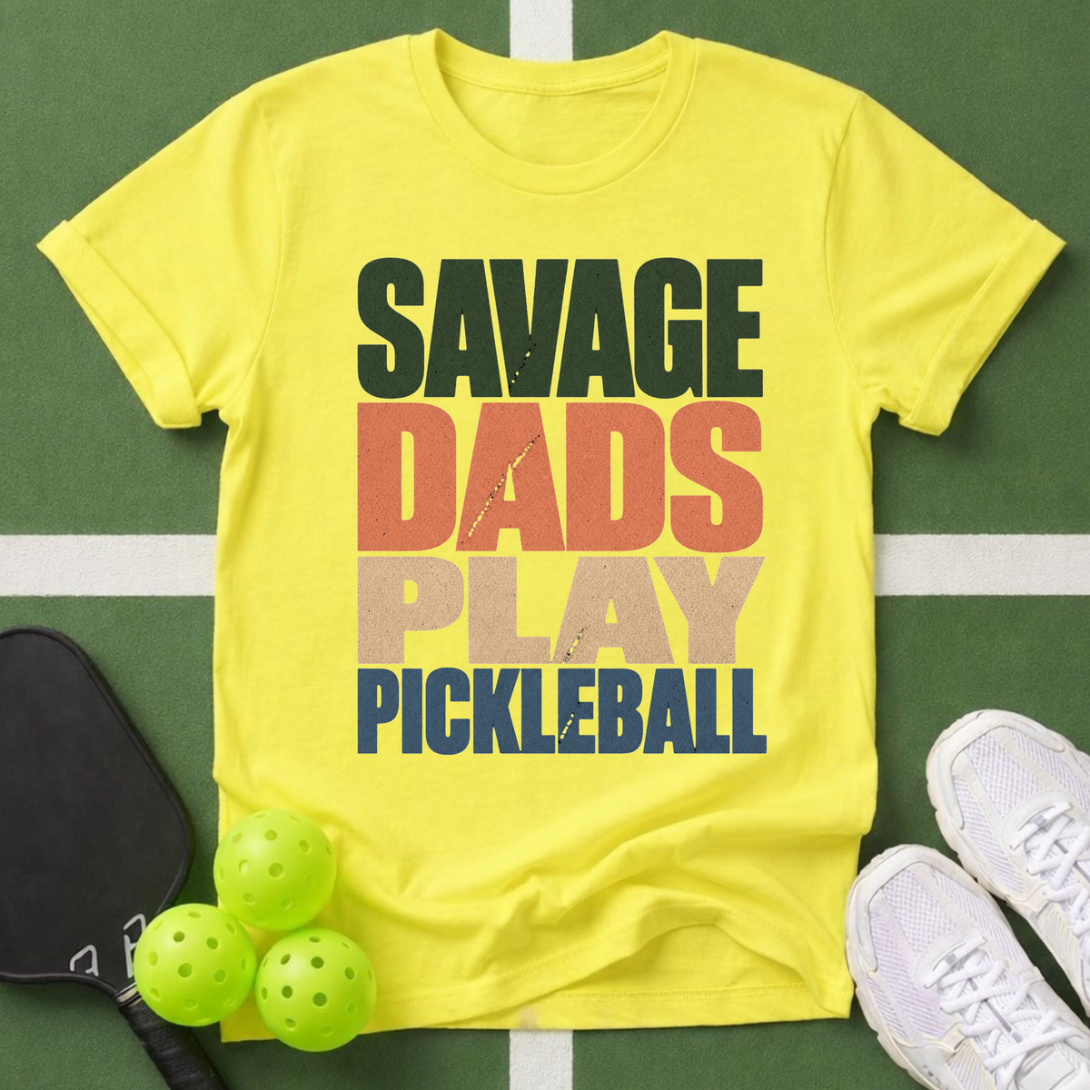 Savage Dads Play Pickleball T-Shirt