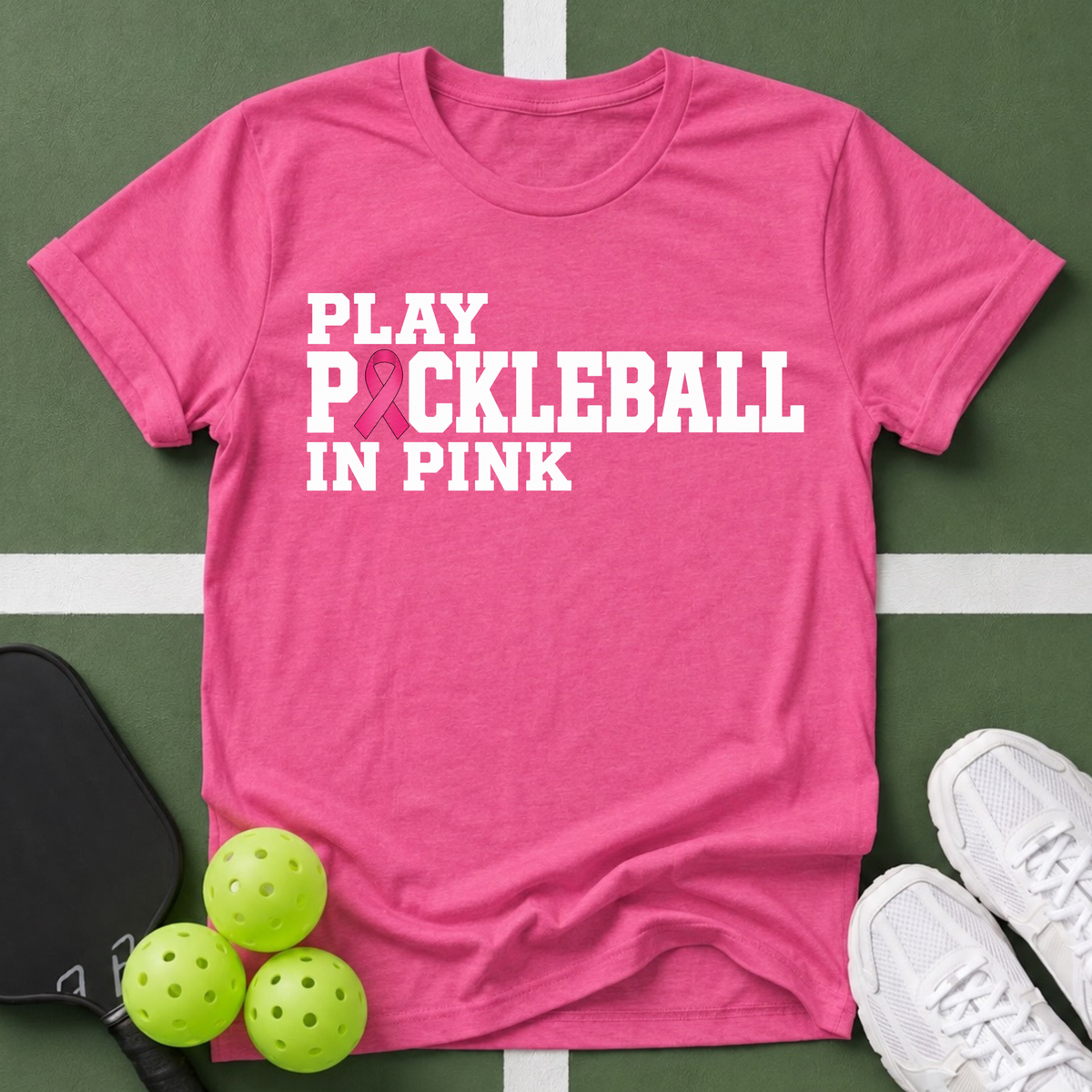 Awareness- Pickleball in Pink T-Shirt