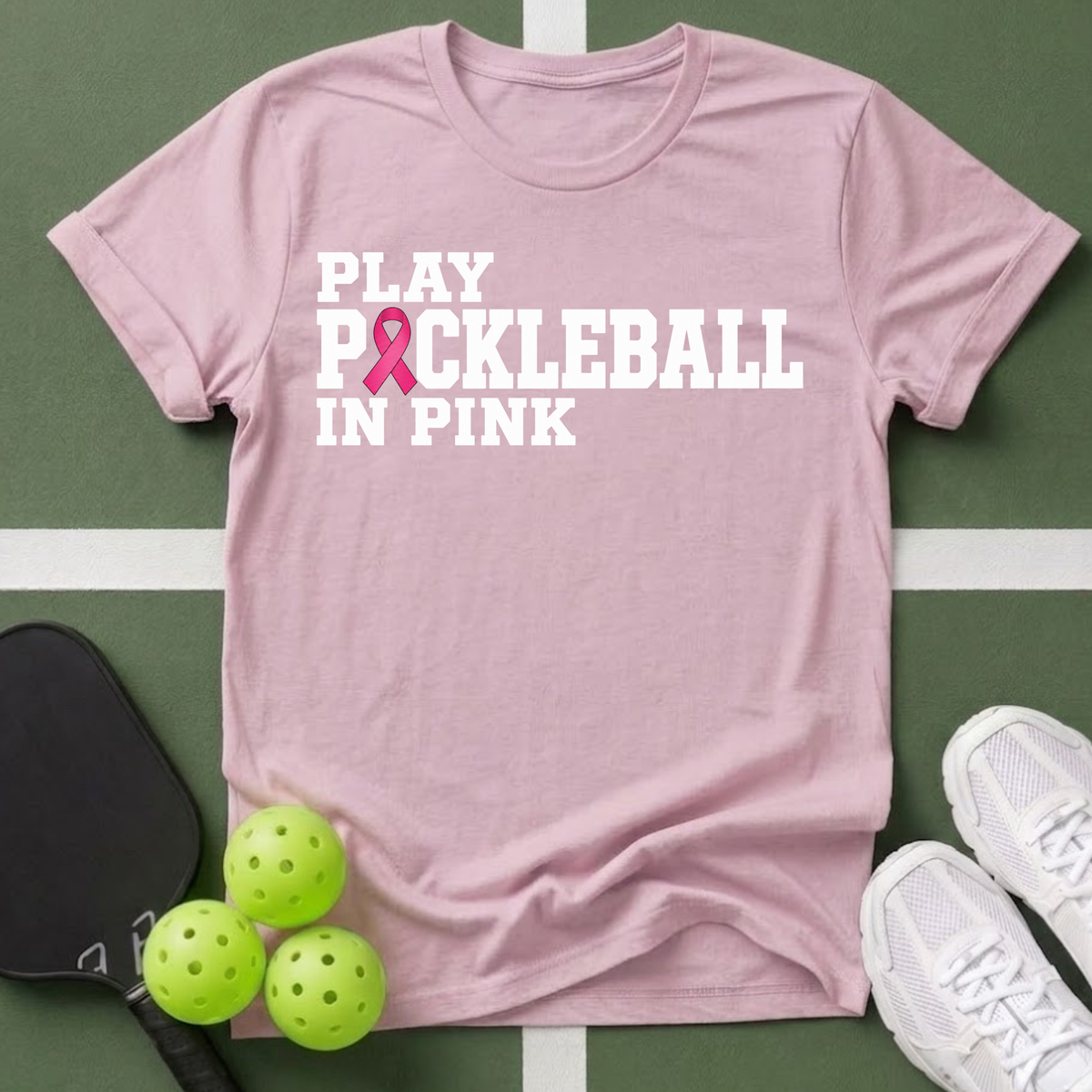 Awareness- Pickleball in Pink T-Shirt