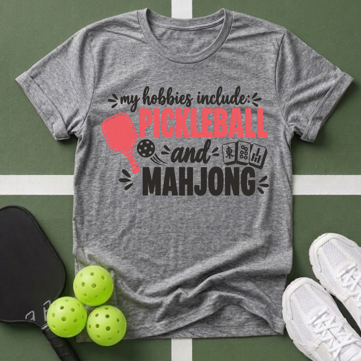 Hobbies- Pickleball & Mahjong T-Shirt