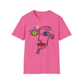 Abstract Line Art Face T-Shirt – Colorful Modern Cubist Graphic Tee