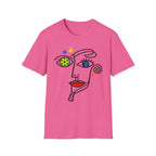 Abstract Line Art Face T-Shirt – Colorful Modern Cubist Graphic Tee